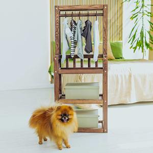 ארון עץ ארון בגדים ילדים צעצוע רב תכליתיים ארון עם 3 שכבות עבור ריהוט סלון חדר שינה - Product Image 6