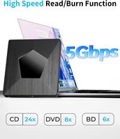 Grabadora de Blu-ray Portátil, Externa y Delgada, con USB 3.0 Tipo-C para MacBook Pro, Air, Windows 11/10, Laptop y Computadora de Escritorio
