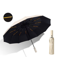 Parapluie 24 os colle noire pour hommes femmes parapluie entièrement automatique avec protection solaire double os de dragon pour protection UV