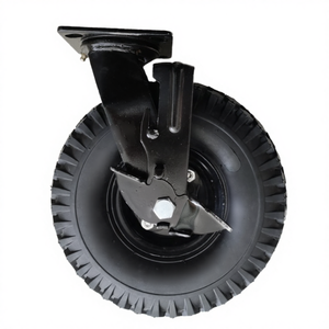 Rueda Giratoria de Goma de Alta Resistencia de 10 Pulgadas con Freno, Carretilla de Mano, Capacidad de Carga de 200 kg, 1 Año de Garantía, Precio de Fábrica - Product Image 4