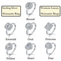 Fabriek Directe Verkoop Luxe Real Mossanite Ring 1.0ct Ovaal Gesneden 5*7 Mm 925 Zilver Witte Kleur Moissanite Vrouwen Vingerringen