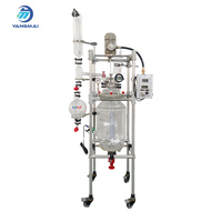 Reactor de vidrio encamisado industrial personalizado de 30L, tipo visual transparente, para procesamiento y producción piloto de productos químicos finos