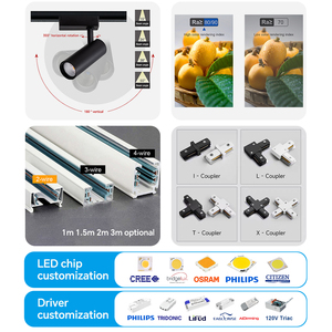 <span class=keywords><strong>Luz</strong></span> LED de Riel Comercial Regulable de Alto CRI 15-45W con Certificación CE SAA para Proyectos de Iluminación Completa de Tiendas y Boutiques - Product Image 2