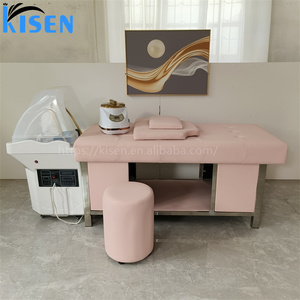 Nouveau lit de massage thaïlandais rose Kisen avec fumigation et circulation d'eau multifonctionnelle sans plomberie pour shampoing - Product Image 6