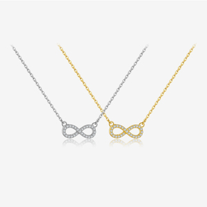 FUAMAY Classique 925 Sterling Silver Infinity Collier collier Femmes Dainty Pave Infinite Infinity Collier - Product Image 1