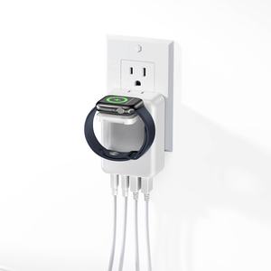 Hnt ที่ชาร์จ USB-C 43W <span class=keywords><strong>ชาร์จ</strong></span>เร็วบล็อคแม่เหล็กไร้สายพับได้สำหรับ Apple Watch ที่ชาร์จอะแดปเ<span class=keywords><strong>ต</strong></span>อร์หลายพอร์ตสำหรับ iPhone - Product Image 1