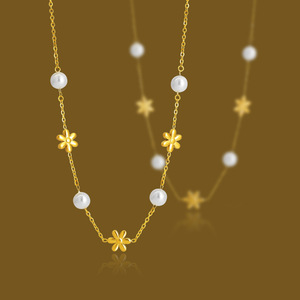 Hermoso Collar de Perlas <span class=keywords><strong>Daisy</strong></span> para Mujer, Acero Inoxidable, <span class=keywords><strong>Miss</strong></span> <span class=keywords><strong>Daisy</strong></span> Flower Knows, Flores Silvestres para Regalo de Boda - Product Image 1