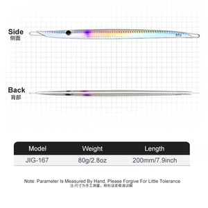 TEASER J167 80g Esche Artificiali in Metallo a Forma di Anguilla <span class=keywords><strong>per</strong></span> la Pesca di Luccio, Salmone e Orata in Laghi e Fiumi OEM - Product Image 2