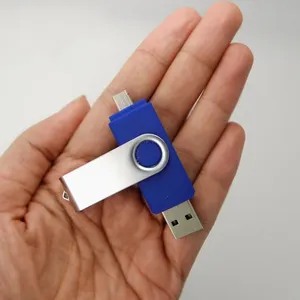 New Custom Logo OTG USB 2.0 Pen Drive 16GB To 256GB Capacity USB Flash Memory Stick With 32GB Built-in Memory Metal U Disk Box