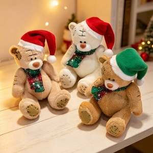 Orsetto di peluche carino in cotone PP, antistress, patchwork, bambola di pezza da abbracciare, animale di peluche rilassante per ragazze - Product Image 3