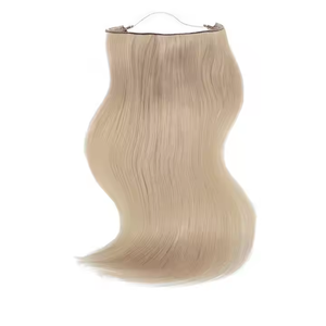 Personnalisé 24 Pouces Russe <span class=keywords><strong>Extensions</strong></span> De Cheveux Vague Style <span class=keywords><strong>Halo</strong></span> Couleur 100g Invisible Ligne De Pêche Clip-In One Piece - Product Image 2
