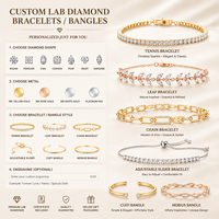 Bracelet tennis Betterstar en diamant de laboratoire taille émeraude, or jaune 14K 18K, D VVS, certifié IGI, luxe classique personnalisable