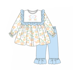 Preorder autunno fiocchi di zucca vestiti per bambini abiti da bambina con volant vestito per bambina pagliaccetto per bambini abbinamenti di vestiti per bambini - Product Image 1