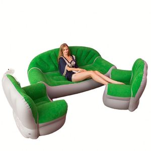 Sofá Cama Inflable Plegable de Dos Plazas, con Diseño Moderno, de TPU Ecológico Flocado - Product Image 1