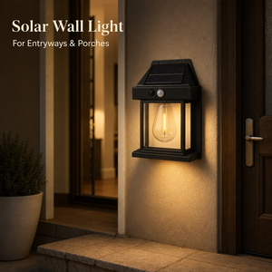 Lampe murale solaire extérieure à capteur, éclairage LED étanche pour cour, balcon et jardin, lumière d'ambiance - Product Image 1