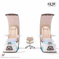 Fauteuil de massage pédicure moderne de luxe avec pompe de drainage avec lumière et fonction de surf Fauteuil de pédicure pour salon de beauté