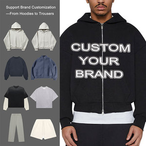 Felpa con cappuccio con <span class=keywords><strong>Zip</strong></span> personalizzata di alta qualità Unisex con cerniera squadrata con cappuccio in <span class=keywords><strong>pile</strong></span> di cotone pesante da <span class=keywords><strong>uomo</strong></span> con cappuccio - Product Image 1