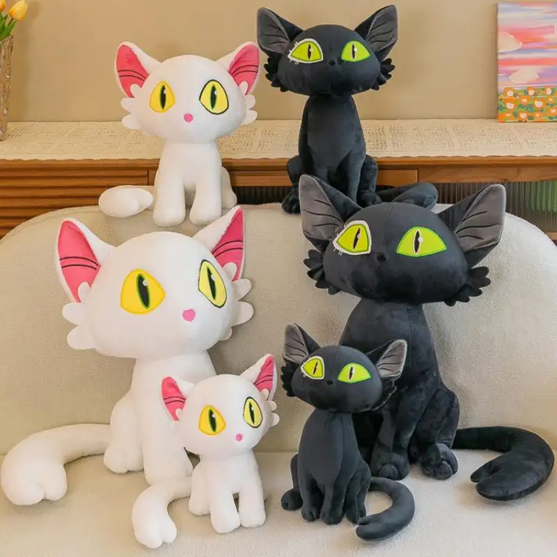 Suzume no Tojimari boneka karakter kartun Jepang, mainan boneka kucing hitam putih lembut lucu