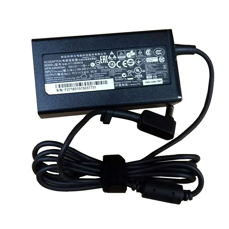 New Style 5.5x1.7 mm 65W Replacement Ac Adapter For Acer A11-065N1A Laptop Ac Adapter Charger 5.5x1.7 mm DC Tip