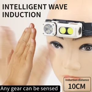 Linterna frontal multifuncional recargable COB portátil 90 ° Faros delanteros giratorios de inducción magnética para exteriores, USB, para ciclismo y camping - Product Image 4