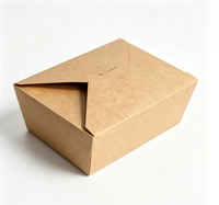 Boîte en papier kraft biodégradable jetable écologique pour poulet frit, frites, nuggets, escalopes, en-cas, emballage alimentaire