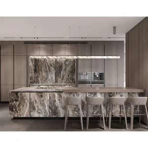 קל עיצובים פולימר מטבח ארון דלתות ומגירה חזיתות עם נסתרת מטבח ארון ידית מודרני מחורץ מטבח ארון - Product Image 2