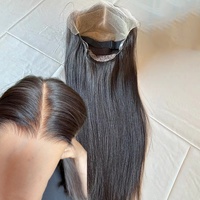 Perruque Nano Laser européenne, ligne de cheveux pré-épilée, cheveux vierges raides indétectables, nœuds invisibles 13x6 pour pose sans colle