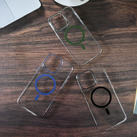 Coque de téléphone portable transparente magnétique rigide en PC Clear Fashion pour iPhone 18 17 16 15 14 13 Pro Max, anti-jaunissement, protection intégrale