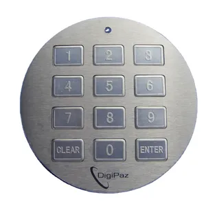 Tastiera per montaggio a pannello in metallo con 12 tasti per sistema di controllo accessi