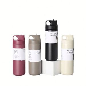 Hot Custom 550ml Leakproof Stainless Steel Insulated Vacuum <b>Flasks</b> Thermoses Double Wall Sport Fitness Water <b>Bottle</b> with Straw - Product Image 1