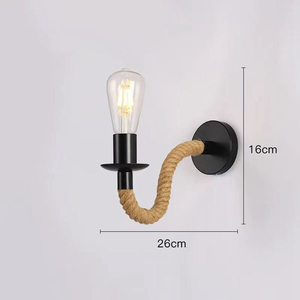 Yun haute qualité rétro industriel métal fer à base de chanvre corde prise intérieur appartement chevet applique <span class=keywords><strong>murale</strong></span> objets décoratifs - Product Image 5