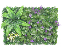 Panneau de décoration de plante de fleur murale en plastique artificiel en plastique à prix bon marché