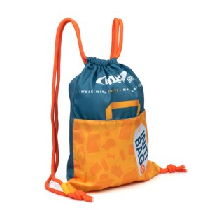 INITI Original Free Stock Sample Zipper Pocket Sport Gym <b>Drawstring</b> Backpack Bags with Custom Printed Logo - Product Image 3
