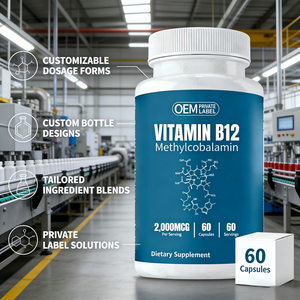 Cápsulas de L-Metilfolato de Marca Privada OEM, Folato Activo 5-MTHF con Vitamina B12 para el Apoyo del Estado de Ánimo y la Energía - Product Image 1