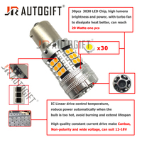 Ampoules LED 30W 3030 30SMD Canbus S25 1156 P21W BA15S BAU15S T20 LED 7440 T25 3156 pour clignotants, feux stop et feux de jour (DRL)