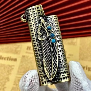 Estuche Creativo y Duradero para Encendedor, Estilo Retro, Color Bronce y Plata, Fundas para Encendedores J5 Feather Lighters - Product Image 3