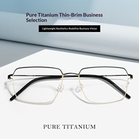 Monture de lunettes carrée en titane pur, ultra-légère, sans vis, personnalisée, rétro, série RIM de Linde Designer, pour adultes