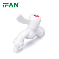 Robinet d'extérieur IFAN en PVC blanc, robinet en plastique UPVC 1/2'' pour vente en gros