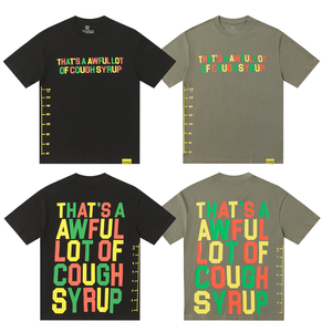 T-shirt Homme Oversize à Épaules Tombantes 100% Coton de Qualité Supérieure, Imprimé 'THAT'S a AWFUL LOT of COUGH SYRUP', à Manches Courtes, Scannable - Product Image 2