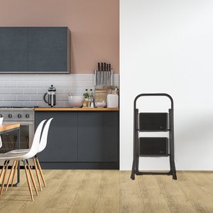 <span class=keywords><strong>Escabeau</strong></span> de cuisine pliable en bambou à 2 marches, design écologique pour le rangement intérieur, utilisation dans la salle de bain/salon - Product Image 6