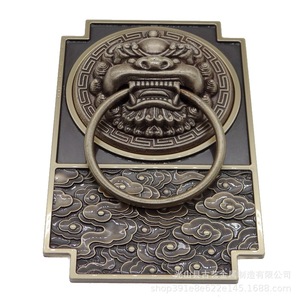 Manija de puerta de latón con cabeza de león, estilo chino, decorativa para puerta, material de cobre, acabado con pintura horneada, arte y arte antiguo - Product Image 5