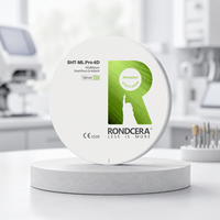Bloc de zircone multicouche Rondcera 6 couches, translucidité 42% 49%, céramique dentaire de laboratoire standard SHT-ML Pro 4D