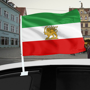 Bandera de poliéster para coche, bandera nacional de Iran usada en el coche, León, venta directa de fábrica - Product Image 2
