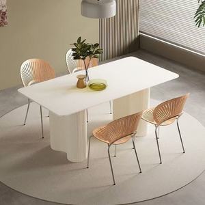 Juego de Mesa de Comedor de Lujo Nórdico Minimalista en Blanco Puro - Product Image 6