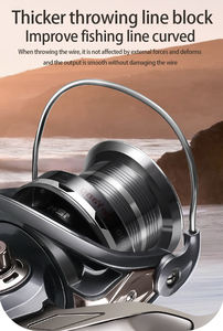 旋转卷轴尺寸8000-10000钓鱼高达17.5磅最大阻力4.1:1齿轮比超平滑强力数控铝线轴4 + 1 BB - Product Image 5