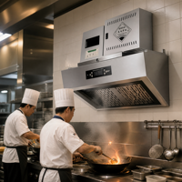 Campana Extractora Comercial para Cocina de Restaurante, de Acero Inoxidable, con Motor de Alto Flujo de Aire para Eliminación de Humo de Uso Intensivo