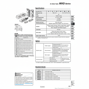 MXQ16-50AS โต๊ะสไลด์ลมนิวเมติก SMC - Product Image 1