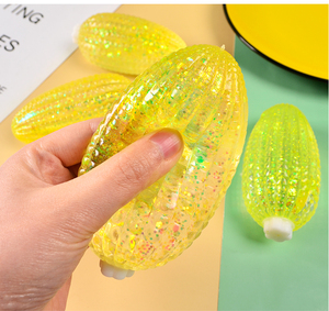Jouets Squishy en forme de légumes et de fruits, très demandés : Cube anti-stress en forme de maïs, Balle à presser en maltose, Jouets sensoriels - Product Image 1