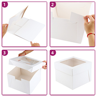Boîtes à gâteaux avec fenêtre boîte à gâteaux d'anniversaire Boîte de boulangerie blanche pour carton avec fenêtre transparente
