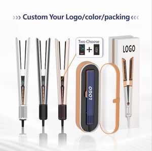 Fer à lisser professionnel bleu lumière LED flux d'<span class=keywords><strong>air</strong></span> chaud 2 en 1 lisseur et sèche-linge humide sec <span class=keywords><strong>Air</strong></span> Styler fer plat - Product Image 4